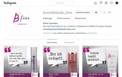 Instagram - Kosmetikstudio Bine - B'fine Cosmetics © Foto: peppUP.de