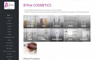 Webshop - Online-Shop - Kosmetikstudio Bine - B'fine Cosmetics © Foto: peppUP.de